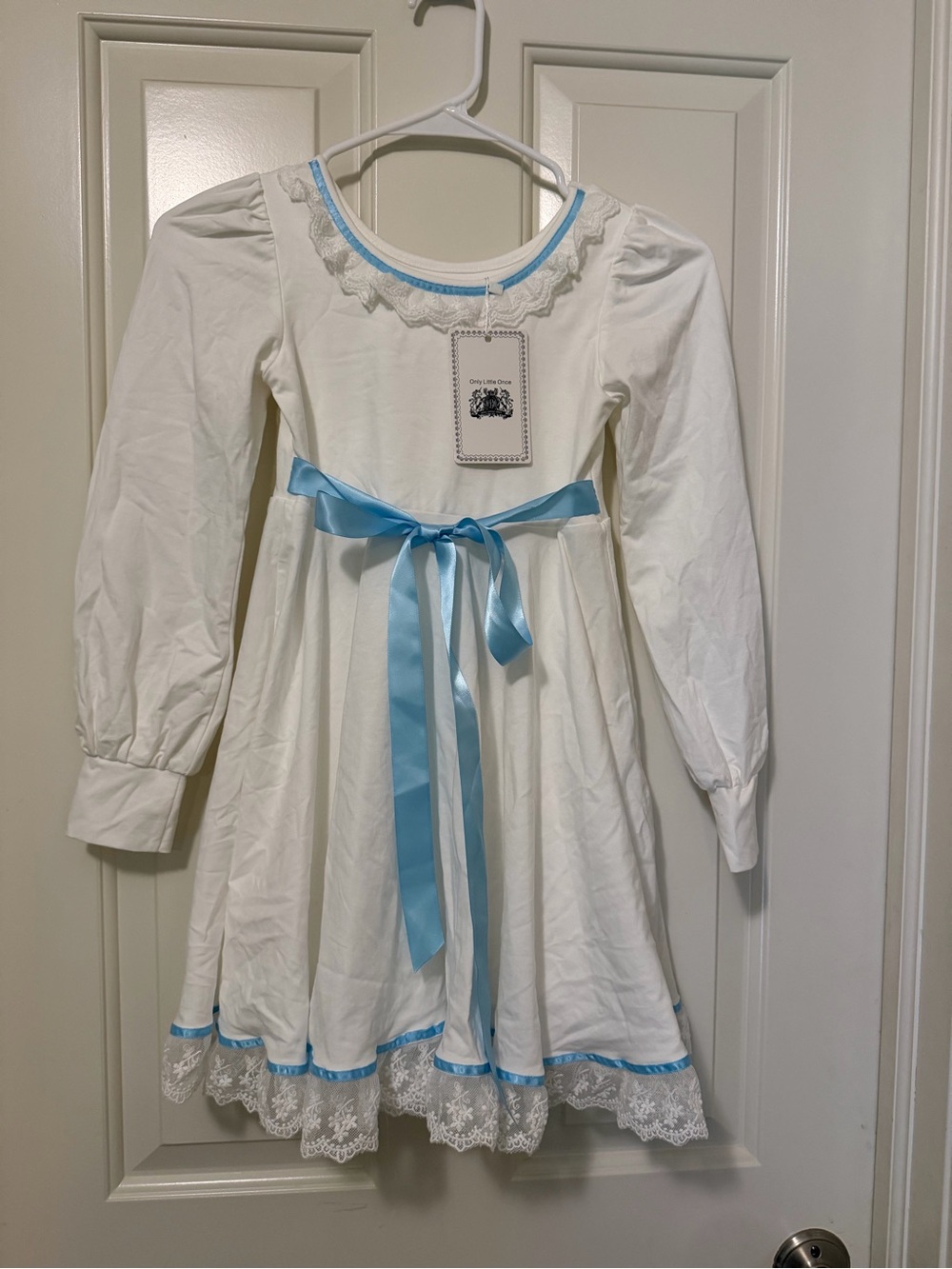 Only Little Once Christmas box white dress with matching doll dress